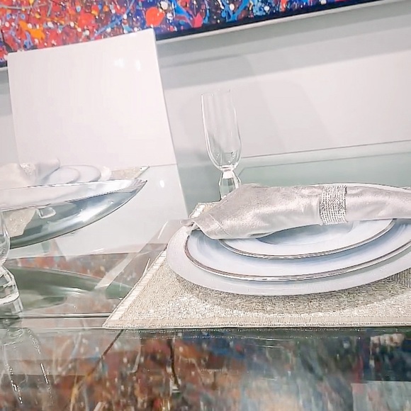 Z Gallerie Other Zgallerie Beaded Placemats Set Of 4 Silver Brand